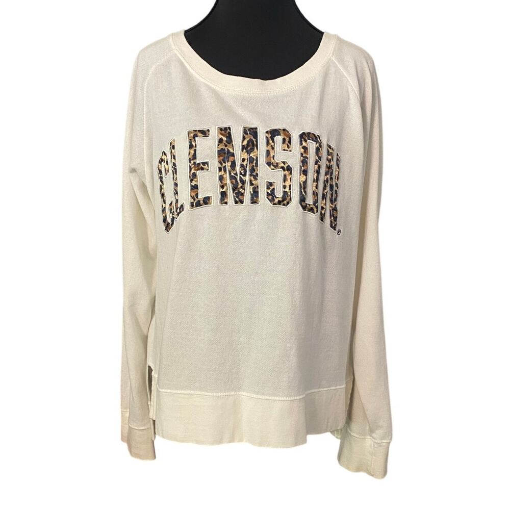 Clemson Leopard Print Sweatshirt Three Square‎ by Royce Apparel Women’s Large